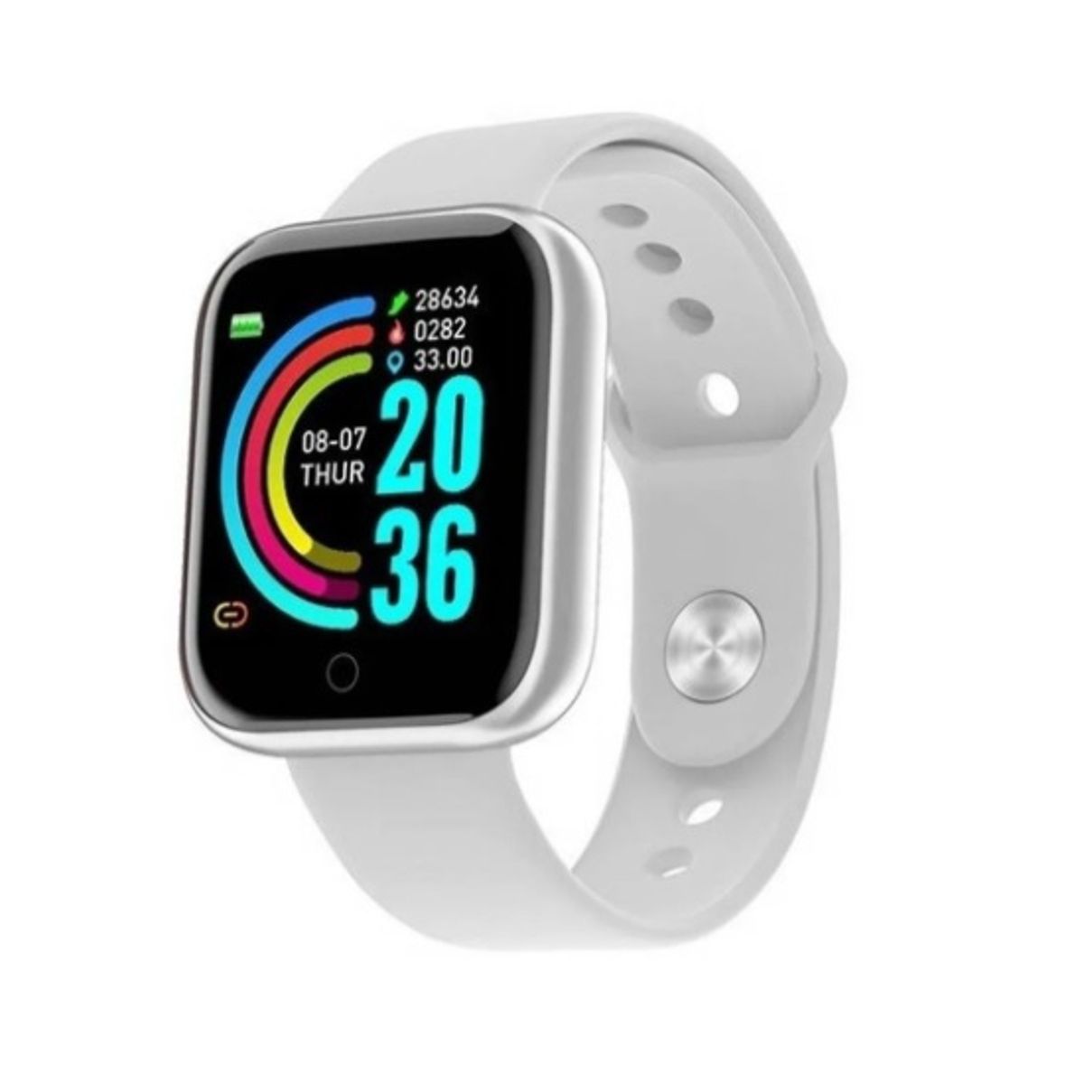 GENERICO - Smartwatch Smart Bracelet D20 Caja de Plástico Plata Malla Blanco