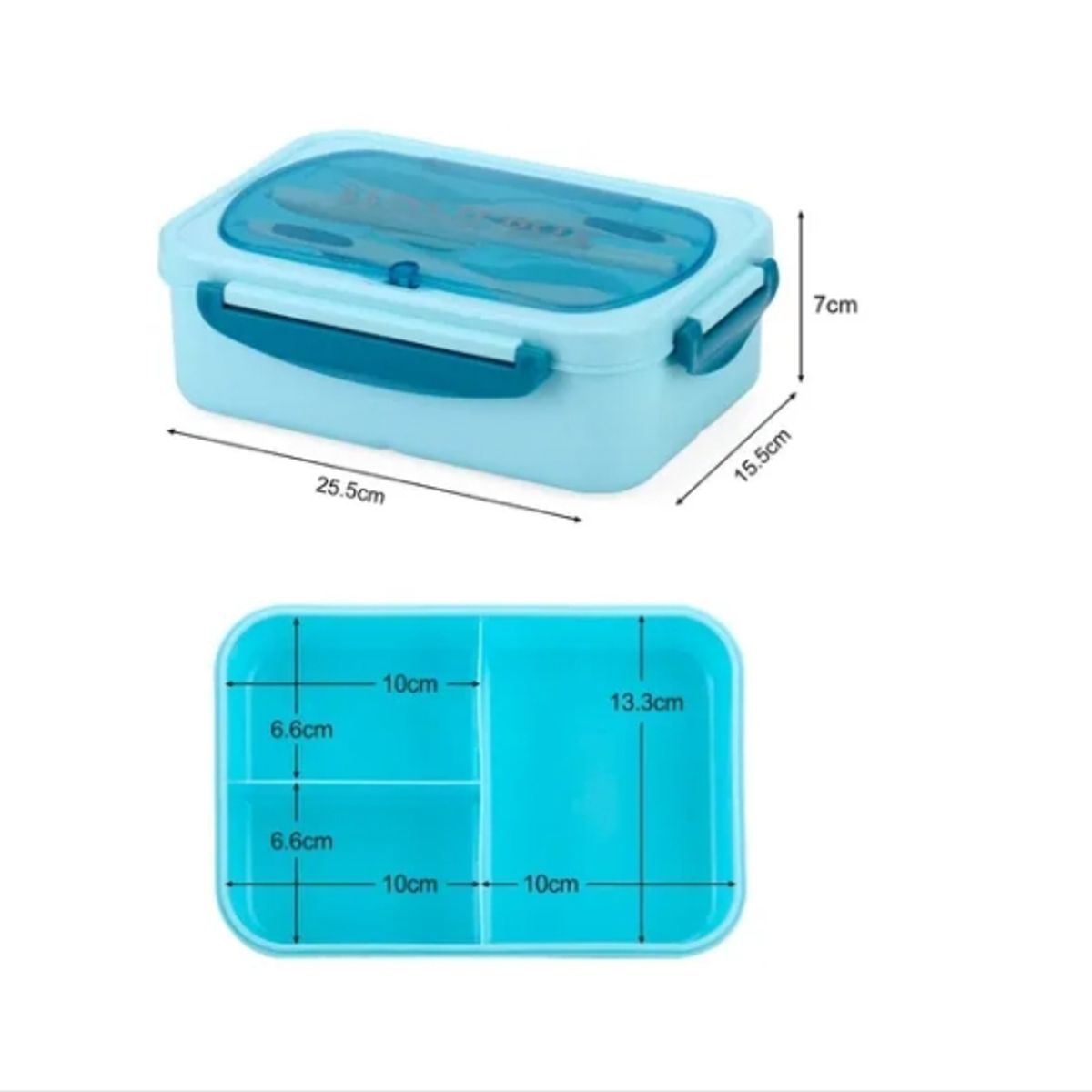 ESHOPANGIE - Taper Hermetico Para Comidas Contenedor Cubiertos Celeste Colacion