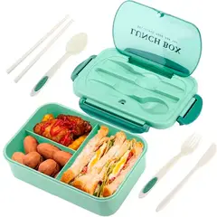 ESHOPANGIE - Taper Hermetico Para Comidas Contenedor Cubiertos Verde Colacion