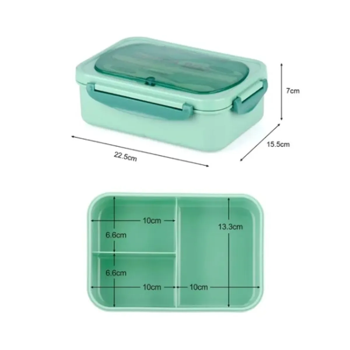 ESHOPANGIE - Taper Hermetico Para Comidas Contenedor  Cubiertos Verde Colacion