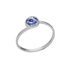 VICTORIA CRUZ - Anillo Simple Light Sapphire Basic Plata