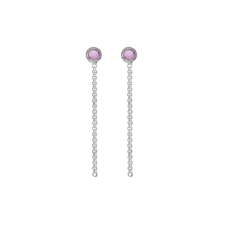 VICTORIA CRUZ - Par de Aros cadena de Lis de Plata