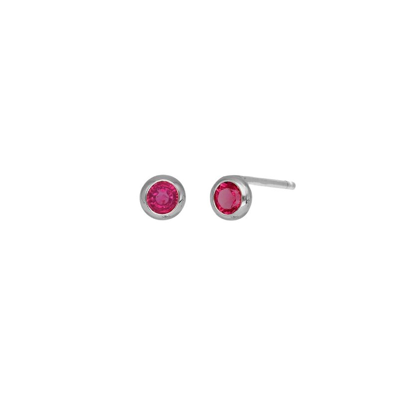 VICTORIA CRUZ - Par de Aros rose de Lis de Plata