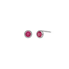 VICTORIA CRUZ - Par de Aros rose de Lis de Plata