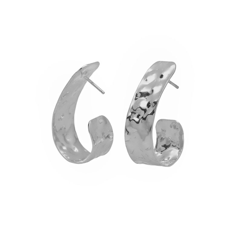 VICTORIA CRUZ - Par de aros textura Nilo elaborados en plata
