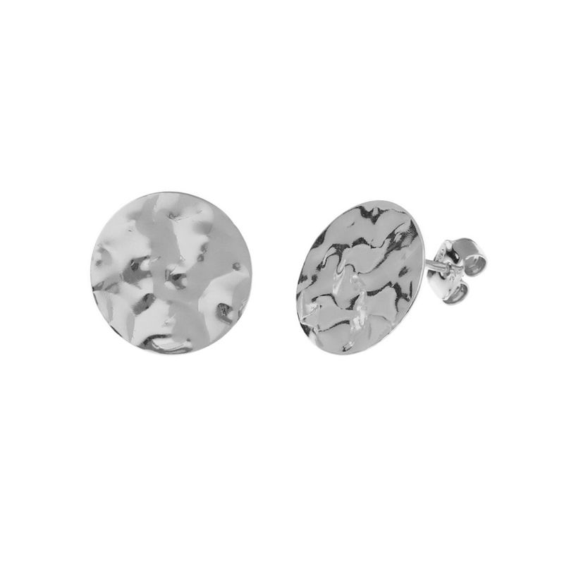 VICTORIA CRUZ - Par de Aros círculo Ghana elaborado en plata