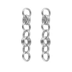 VICTORIA CRUZ - Par de Aros círculos de Brava elaborado en plata