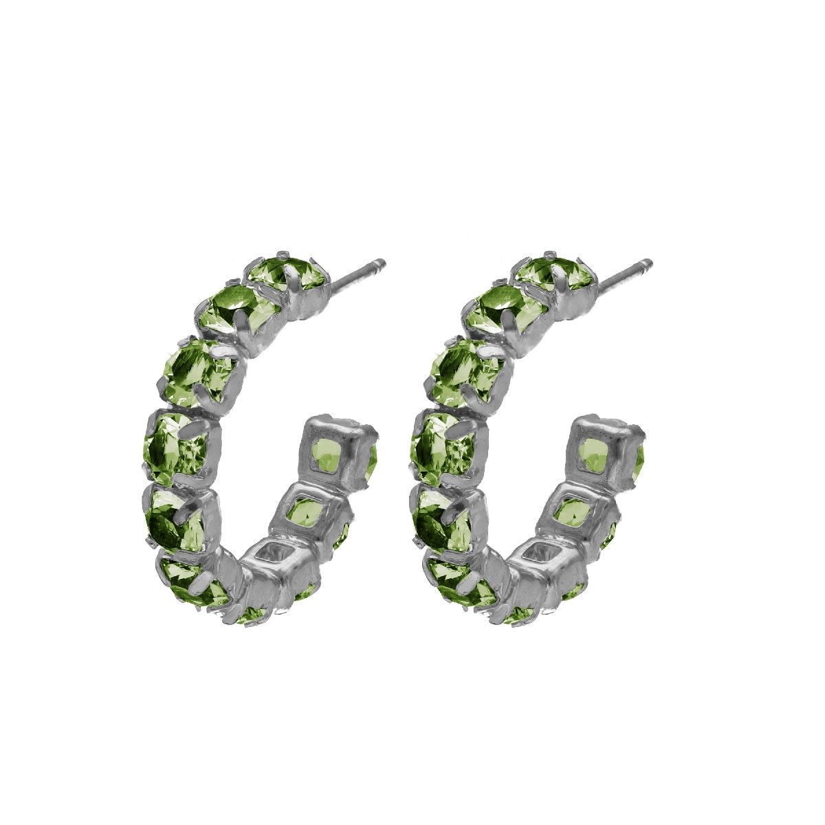 VICTORIA CRUZ - Par de aros cristal peridot Jade plata