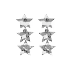 VICTORIA CRUZ - Par de aros estrellas Ghana elaborado en plata