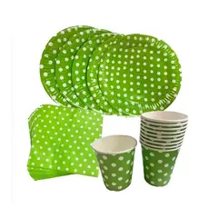 Pasteleria - X40 Vajilla De Cumpleaños Servilleta Desechables Vaso Platos