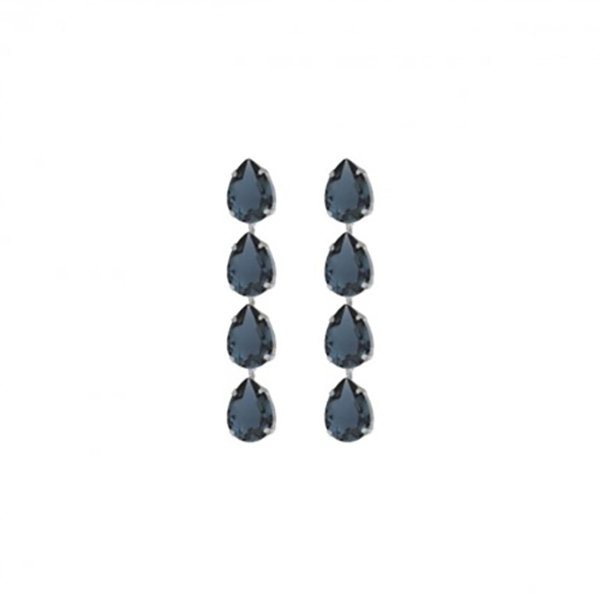VICTORIA CRUZ - Par de aros lagrimas denim blue de Diana