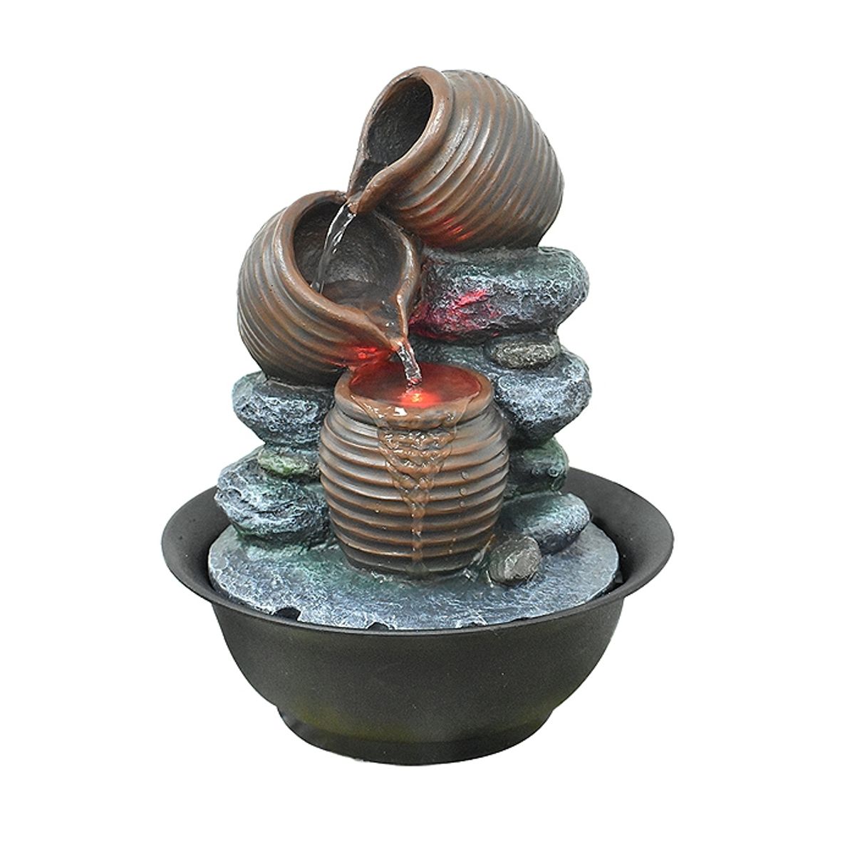 GENERICO - FUENTE DE AGUA CANTAROS DE GREDA ( 20 x 20 x 28 cm)