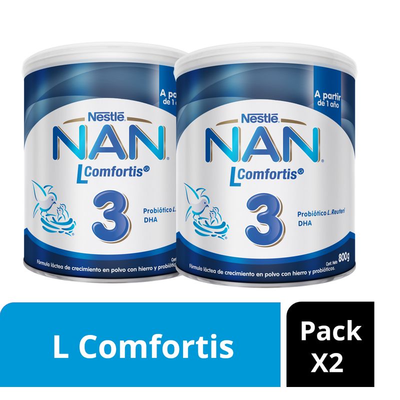NESTLE - Fórmula Infantil NAN® 3 L Comfortis 800g X2 Unidades