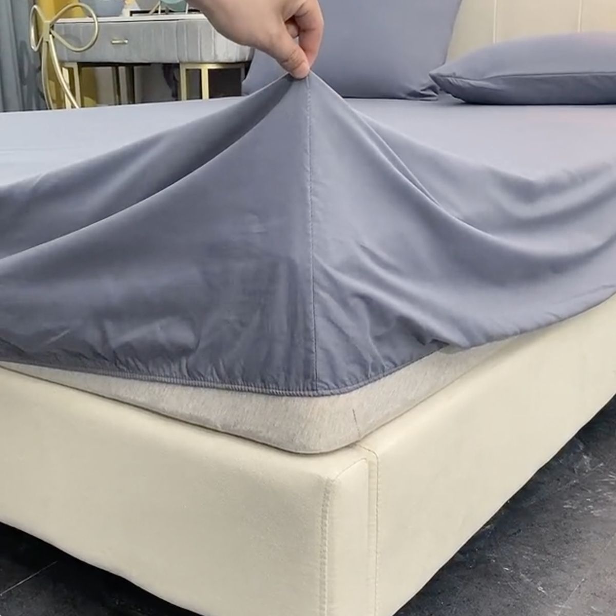 BJ HOGAR - Juego de Sábana 200 Hilos Algodón con Poliéster Sabana 2 Plazas Lila