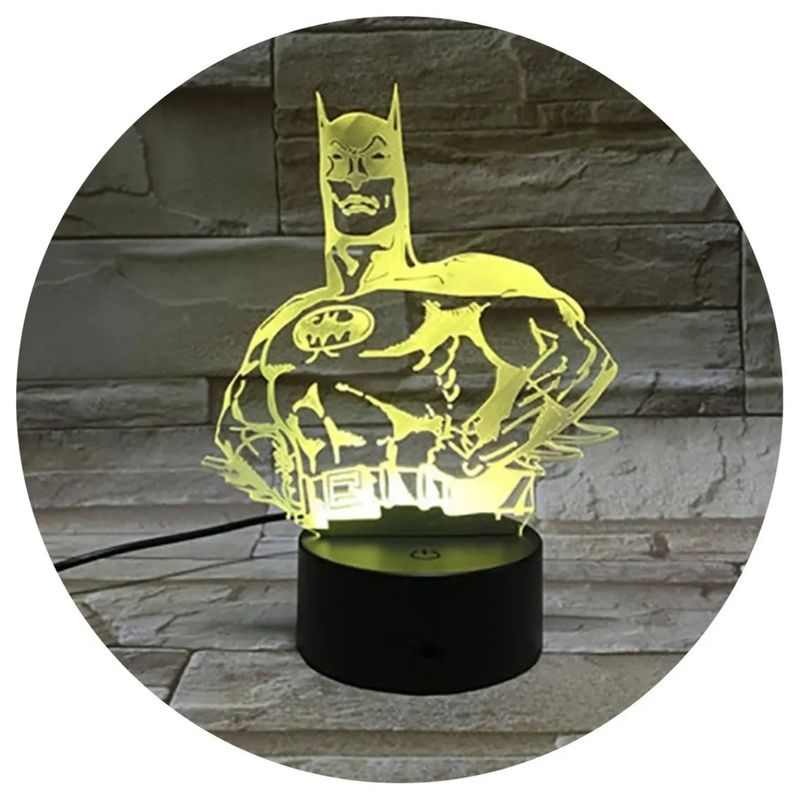 3DILUTION - Lámpara De Mesa 3d Batman Base Negra
