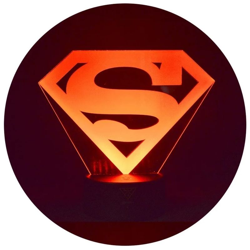 3DILUTION - Lámpara 3d Superman Simbolo Fanart Base Negra