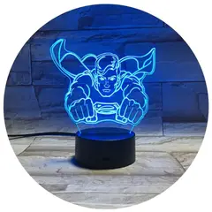 3DILUTION - Lámpara De Mesa 3d Superman Volando Base Negra