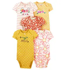 TEDMIMAK - Pack 5 Bodys Made You Smile Manga Corta 100% Algodón Pilucho