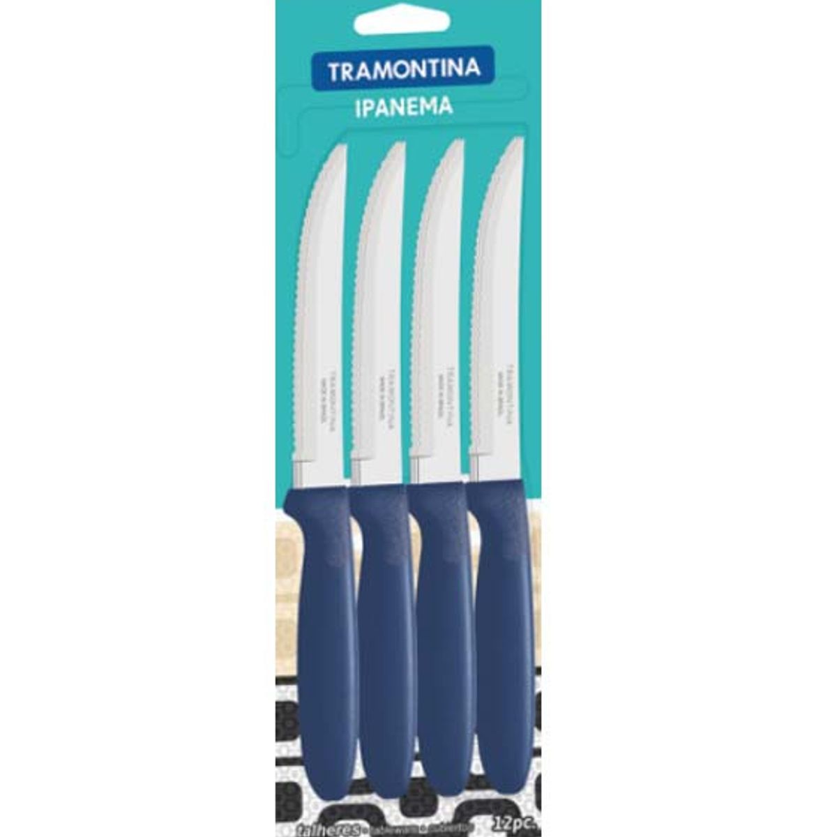 TRAMONTINA - Cuchillos De Asado Tramontina Ipanema Azul 12Unds