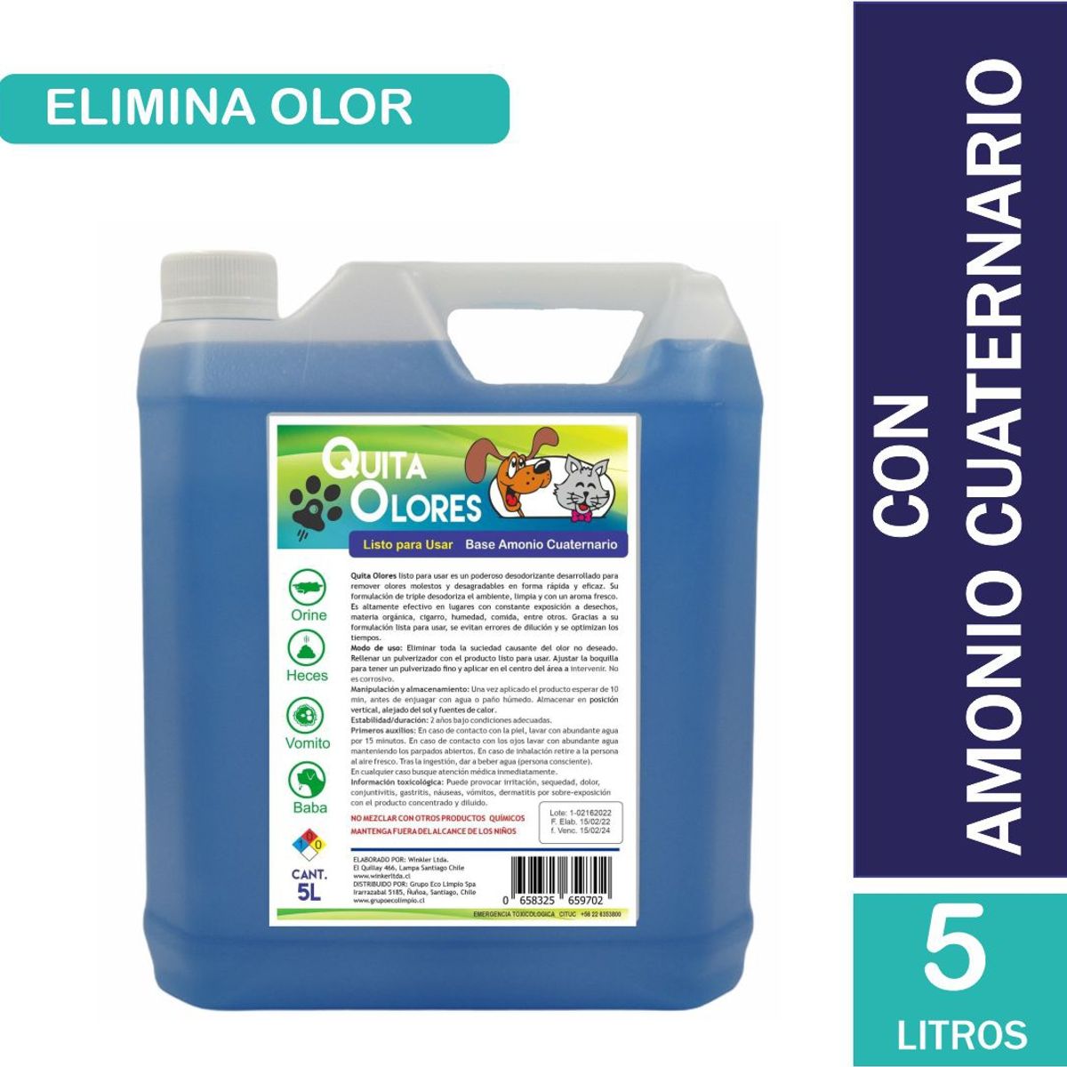 WINKLER - Eliminador Y Destructor De Olores De Orina Mascotas.
