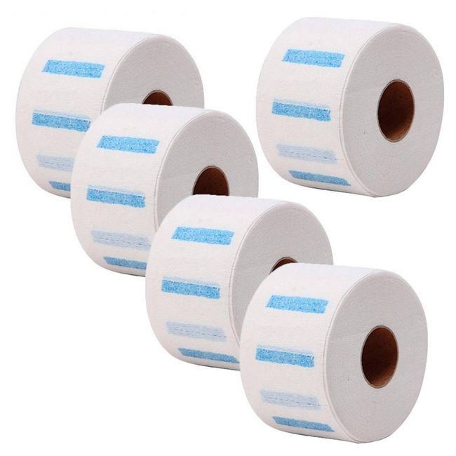 GENERICO - Papel para el Cuello Desechable Set de 5 Rollos Barberia Peluquerías