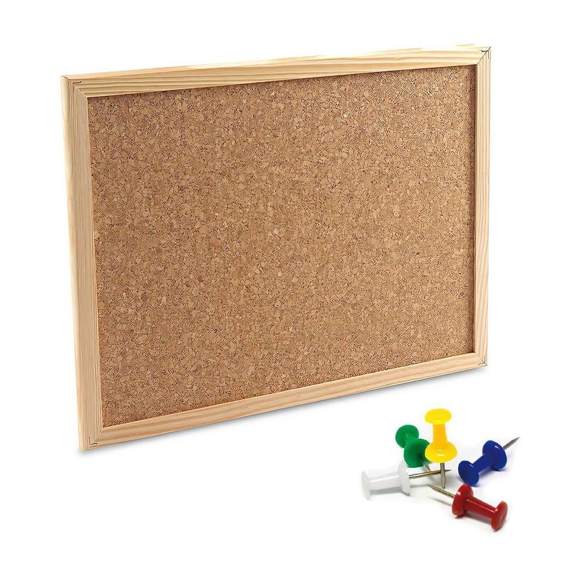 GENERICO - Pizarra de Corcho de Pared 30x40cm Marco de Madera