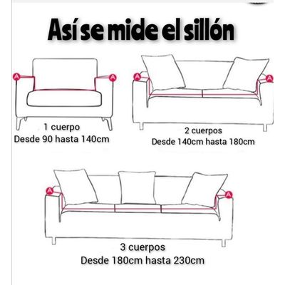 Imagen 2 del producto Cubre Sillon de tela elasticada LISA de 3 CUERPOS con DISEÑOS