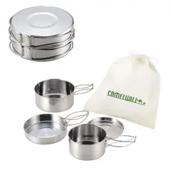 GENERICO - Set 4 Pcs Ollas Portátil Outdoor Camping Trekking 2 Personas