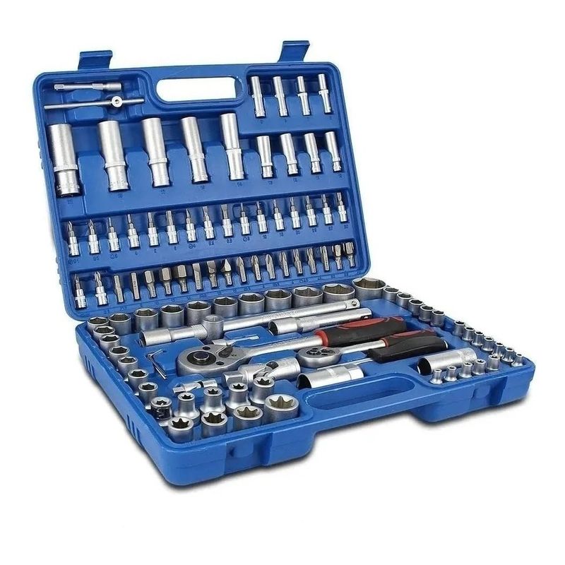 GENERICO - Set Caja Juego Dados 108 Piezas Chicharra 1/2 Y 1/4 Pulgada
