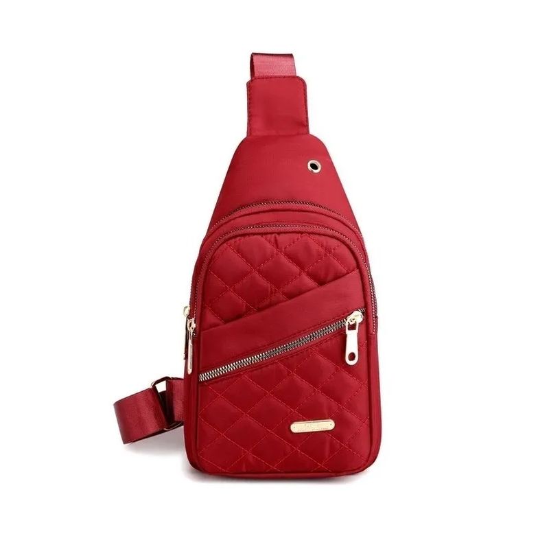 CARIBEE - Bolso Cruzado Bandolera Mujer Elegante Rojo