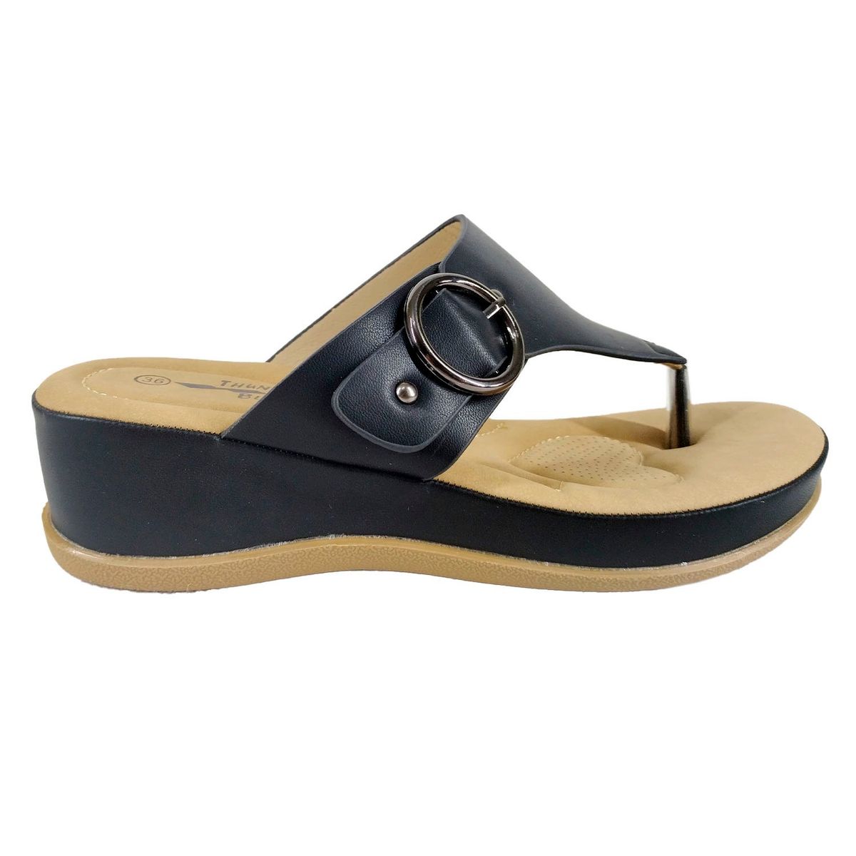 THUNDER BLUE - Sandalias Abierta De Mujer Verano 363-8 Negro