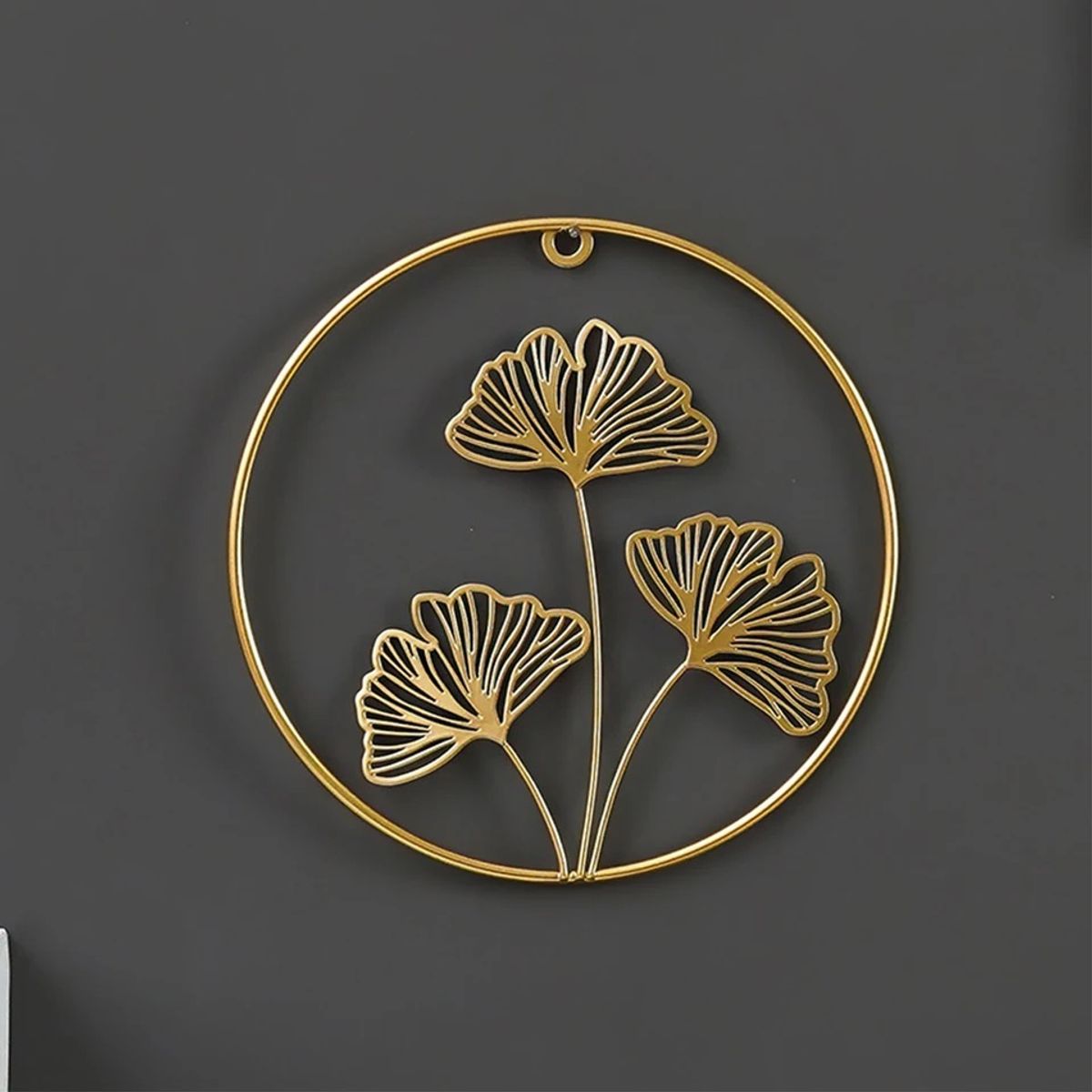 MERCADO CBF - Colgante Decorativo Redondo de Hojas Dorado Adorno Elegante