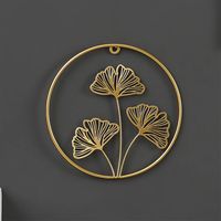 Colgante Decorativo Redondo de Hojas Dorado Adorno Elegante