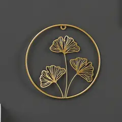 MERCADO CBF - Colgante Decorativo Redondo de Hojas Dorado Adorno Elegante
