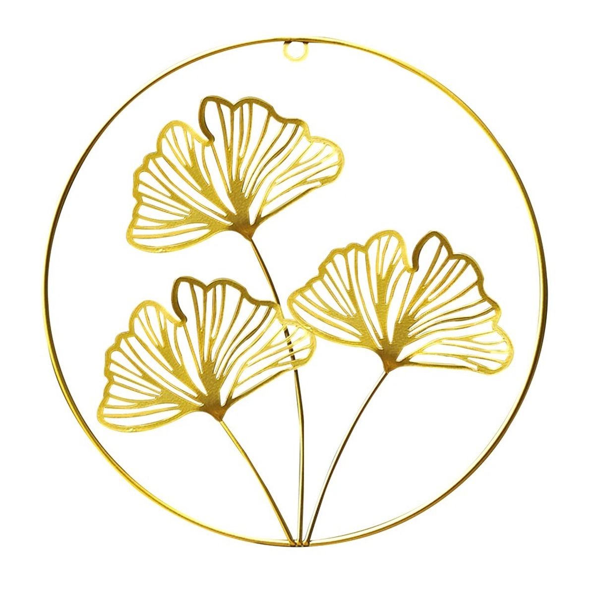 MERCADO CBF - Colgante Decorativo Redondo de Hojas Dorado Adorno Elegante