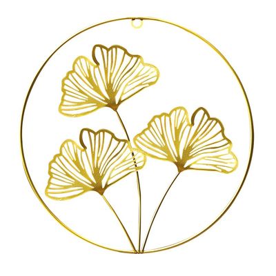 Imagen 2 del producto Colgante Decorativo Redondo de Hojas Dorado Adorno Elegante