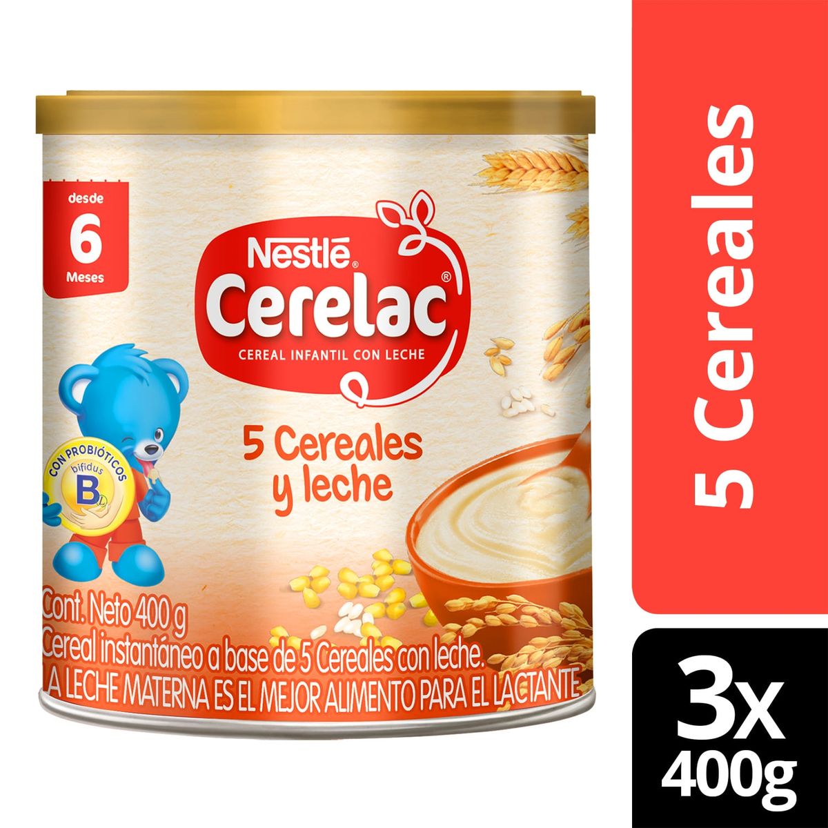 CERELAC - Cereal Infantil Cerelac® 5 Cereales 400g Pack X3