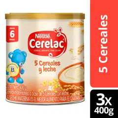 CERELAC - Cereal Infantil Cerelac® 5 Cereales 400g Pack X3