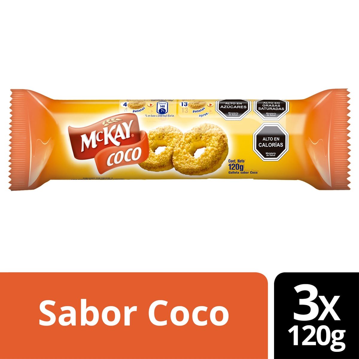 MCKAY - Galletas Nestlé® Mckay® Coco 120g Pack X3
