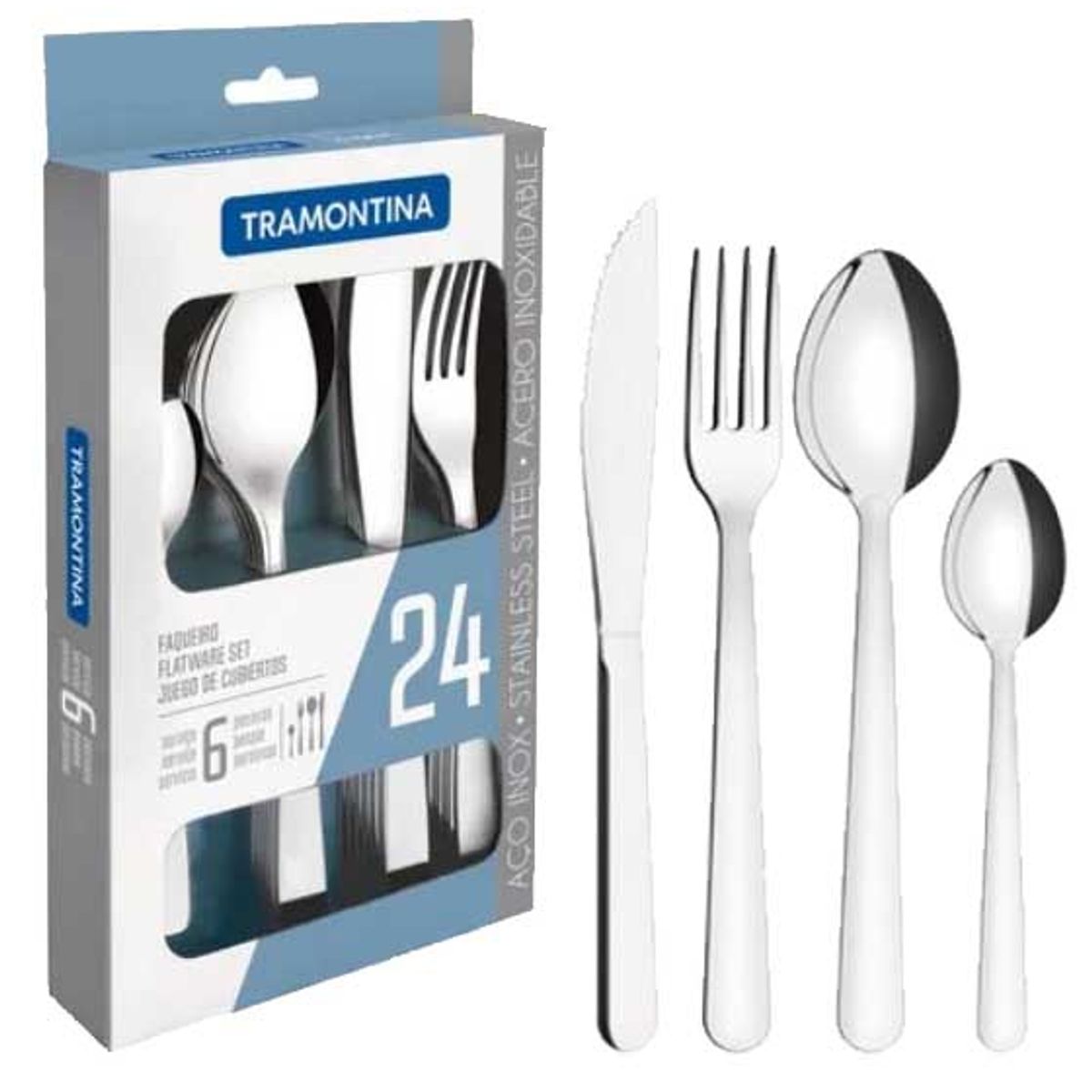 TRAMONTINA - Tramontina Cosmos Juego De Cubiertos Acero 24PZAS