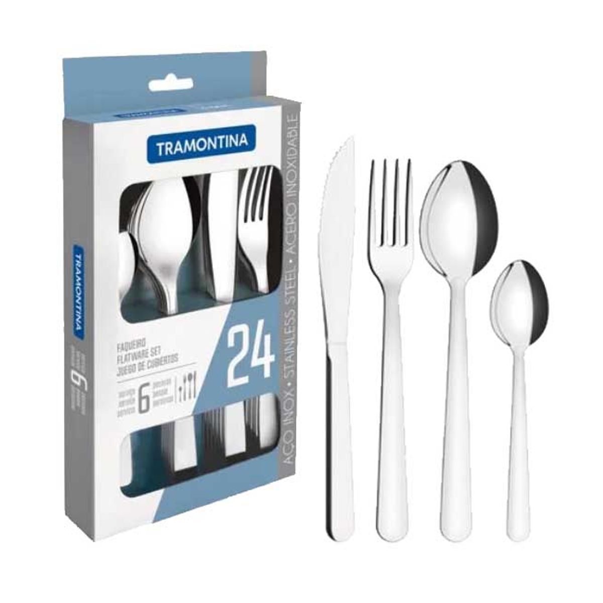 TRAMONTINA - Tramontina Cosmos Juego De Cubiertos Acero 24PZAS
