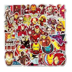 GARSIL - 50 Stickers Iron Man - Etiquetas Autoadhesivas