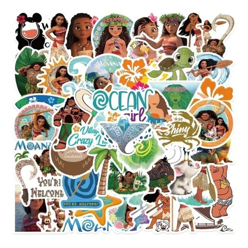 GARSIL - 50 Stickers Moana - Etiquetas Autoadhesivas