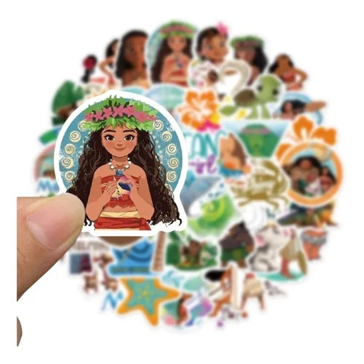 GARSIL - 50 Stickers Moana - Etiquetas Autoadhesivas