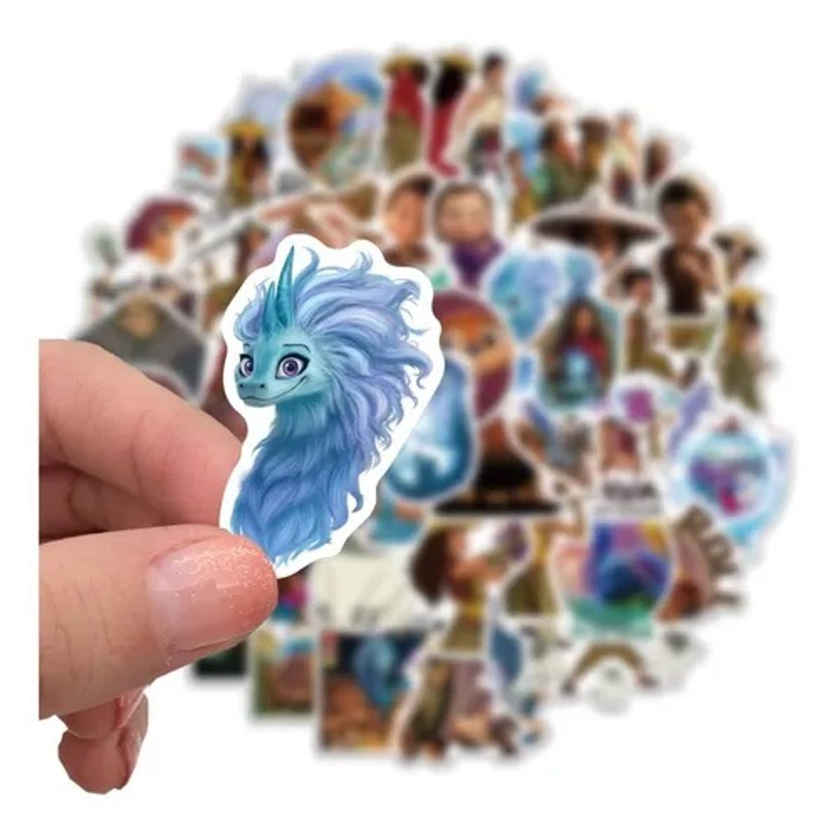 GARSIL - 50 Stickers Raya y el Último Dragón - Etiquetas Autoadhesivas