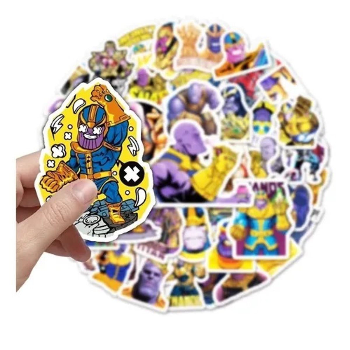 GARSIL - 50 Stickers Thanos - Etiquetas Autoadhesivas