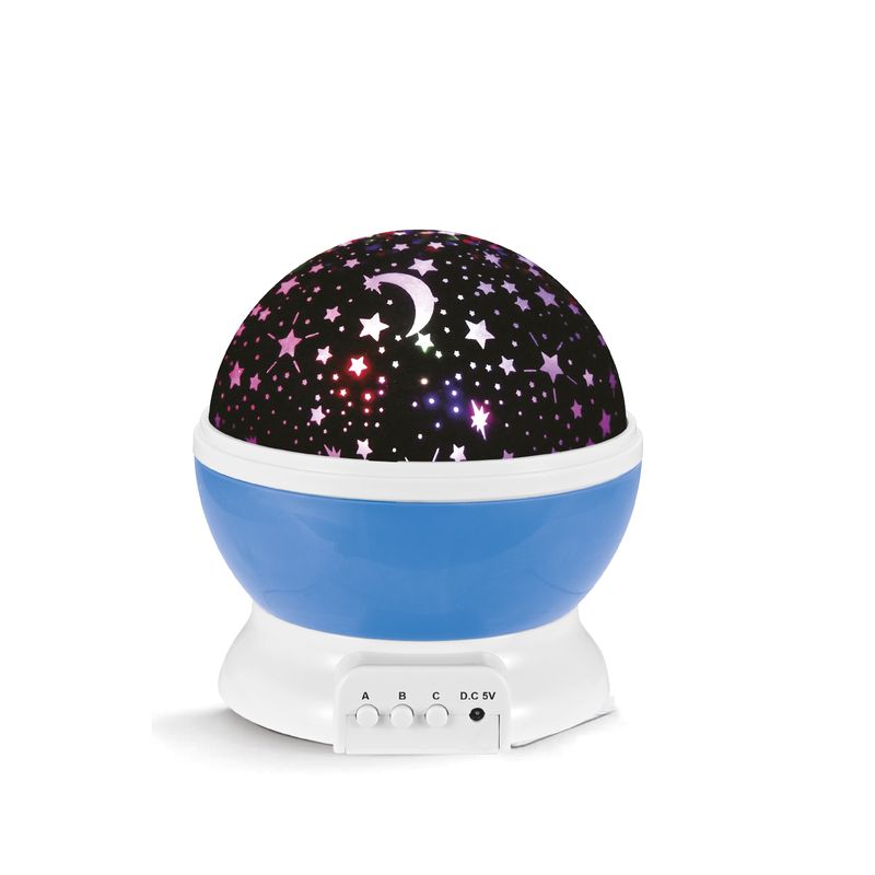 DBLUE - Lampara Rotatoria Proyector de Estrellas Luz Nocturna Infantil