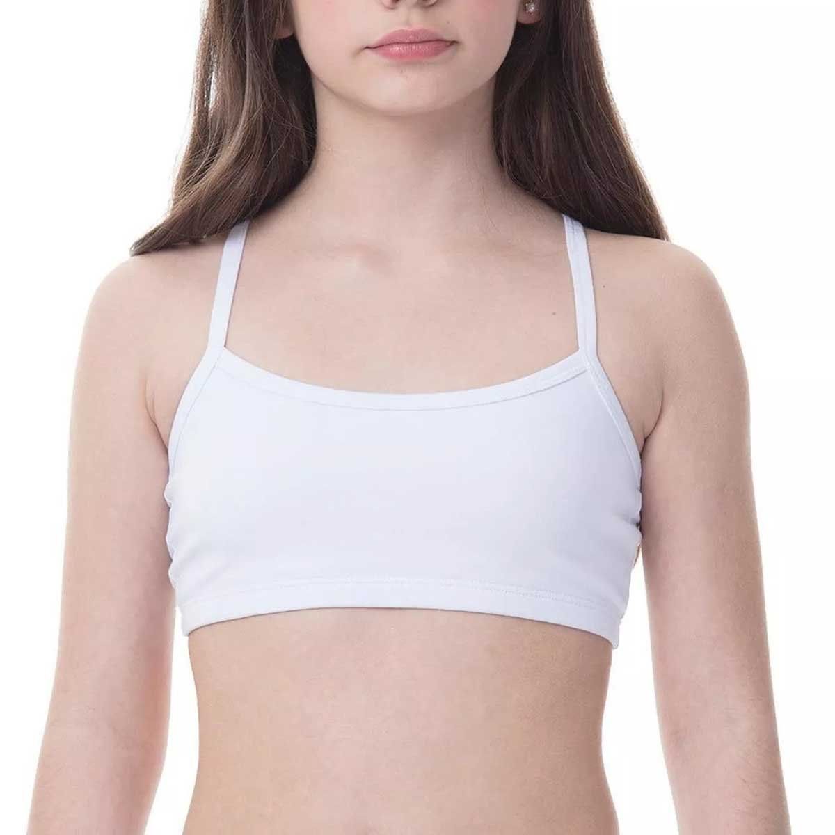 EVERSO - Pack 3Petos Niña Sostén Deportivo Juvenil 100 Algodón de Lino.