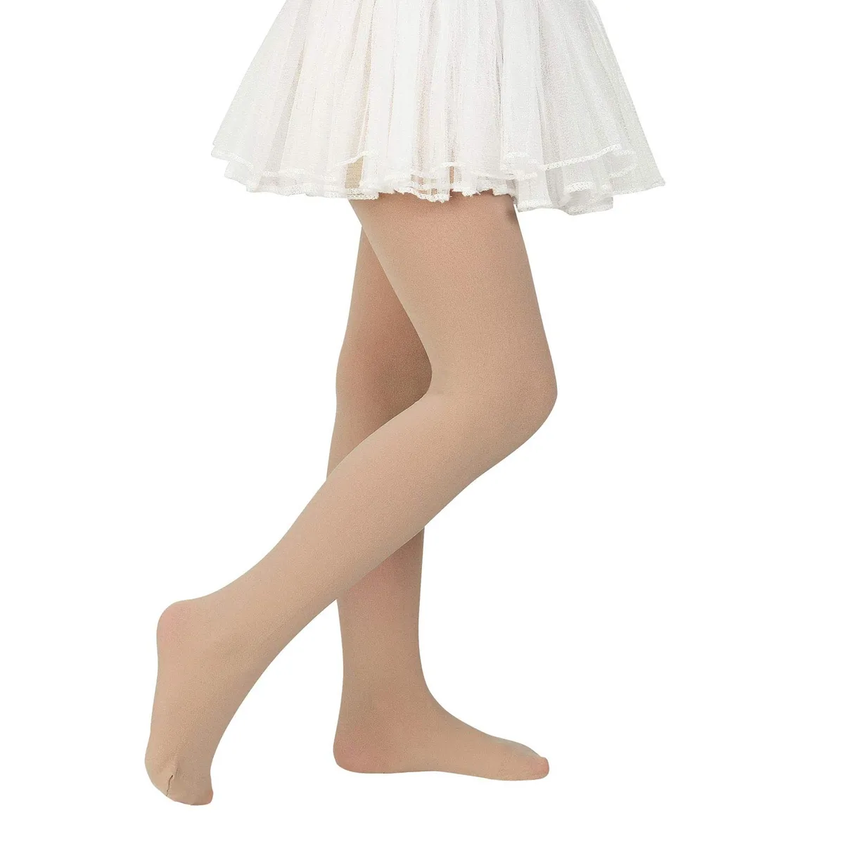 EVERSO - Pack2 Pantys Panties Blanca Y Piel Para Ballet Niña.