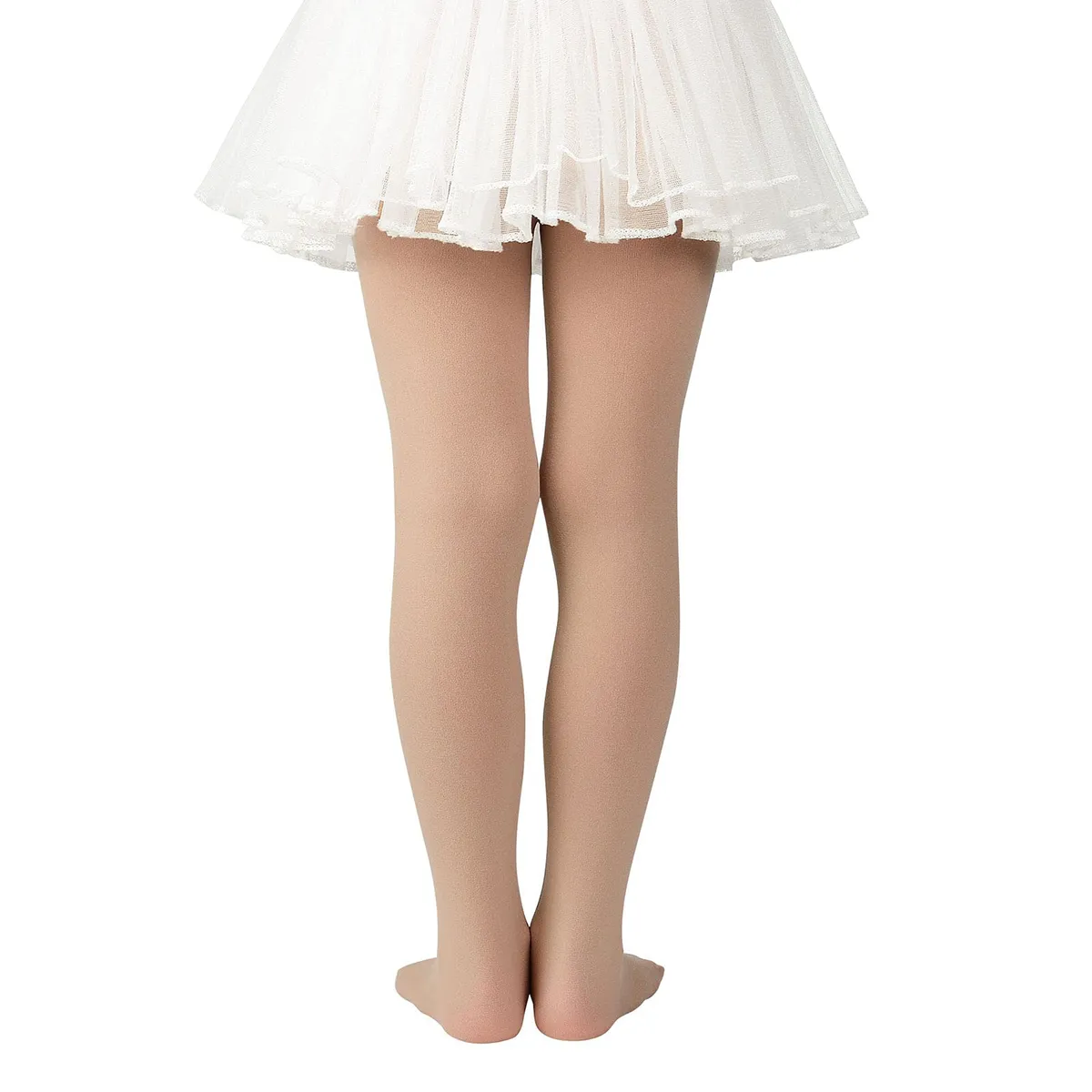 EVERSO - Pack2 Pantys Panties Blanca Y Piel Para Ballet Niña.